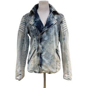 Vintage Denim Moto Jacket Size Medium